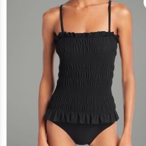 Tory Burch Costa Smocked One-Piece Swimsuit